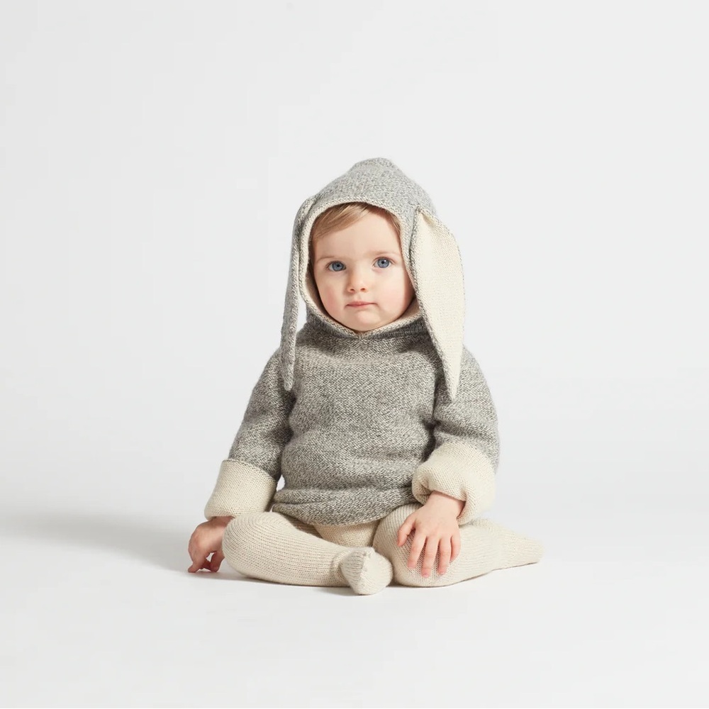 Oeuf Alpaca Gray Bunny Hoodie